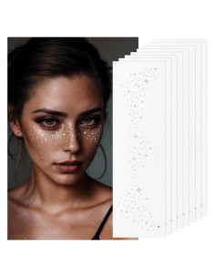 Pecas Falsas Plateadas Sokfone - Tatuajes Faciales 8 PCS