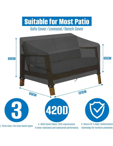 Funda para Sofá de Jardín SIRUITON 130x68.6x89 cm Impermeable
