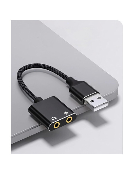 Adaptador de Audio USB a 3.5mm SMAYS - Tarjeta de Sonido Externa Adaptador de Audio USB a 3.5mm SMAYS - Tarjeta de Sonido Externa