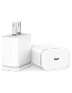 Cargador USB C 20W Rápido LUOATIP 2-Pack para iPhone