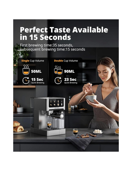 Cafetera Espresso AIRMSEN BCM2308 20 Bar Acero Inoxidable 1.8L Cafetera Espresso AIRMSEN BCM2308 20 Bar Acero Inoxidable 1.8L