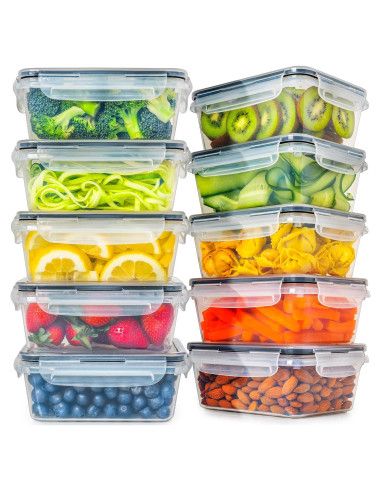 Juego de 20 Contenedores de Alimentos Fullstar 850 ml - A Prueba de Fugas