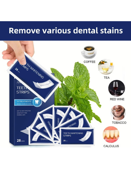 Tiras Blanqueadoras de Dientes Foshan Ousidun - 28 Tiras para Dientes Sensibles Tiras Blanqueadoras de Dientes Foshan Ousidun - 28 Tiras para Dientes Sensibles