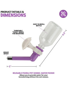 Dispensador de Agua para Mascotas Poodle - Botella Recargable 2