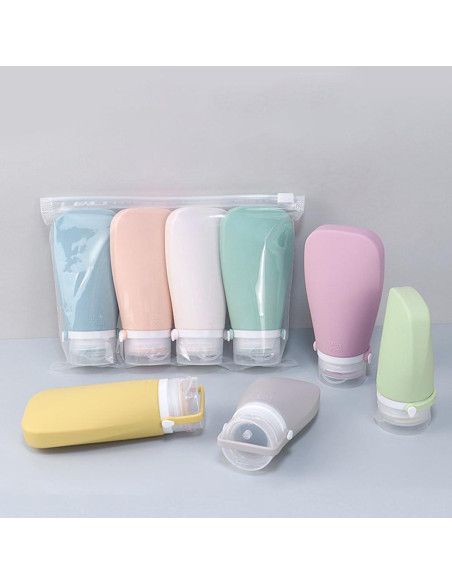 Botellas de Silicona Reutilizables ForSewian 88.7 ml - Paquete de 4 Botellas de Silicona Reutilizables ForSewian 88.7 ml - Paquete de 4