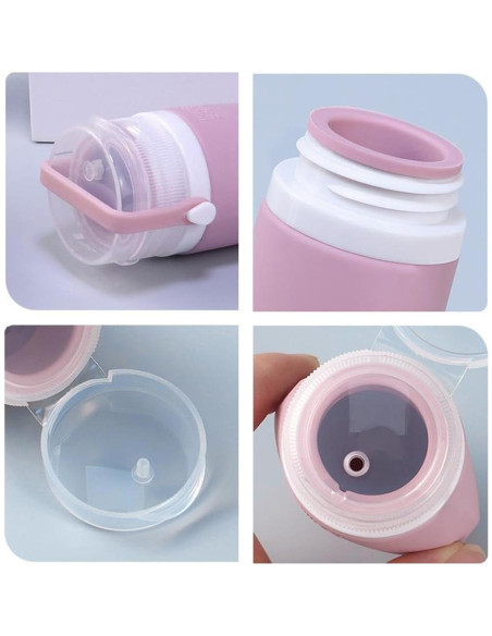 Botellas de Silicona Reutilizables ForSewian 88.7 ml - Paquete de 4 Botellas de Silicona Reutilizables ForSewian 88.7 ml - Paquete de 4