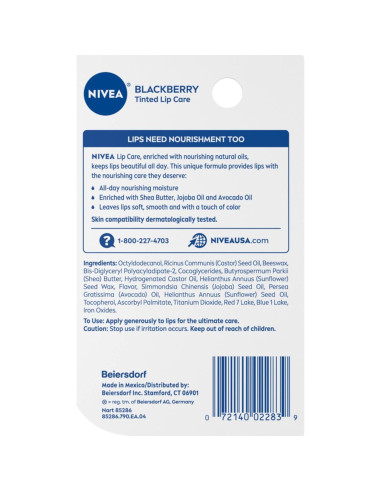 Bálsamo Labial Nivea Sabor Mora 4,8 g Hidratante