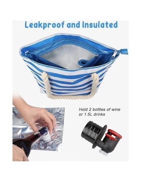 Bolsa Enfriadora de Vino LEZEHUIBEST para 2 Botellas Bolsa Enfriadora de Vino LEZEHUIBEST para 2 Botellas