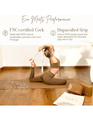 Juego de 2 Bloques de Yoga de Corcho Boho Flow Ecológicos