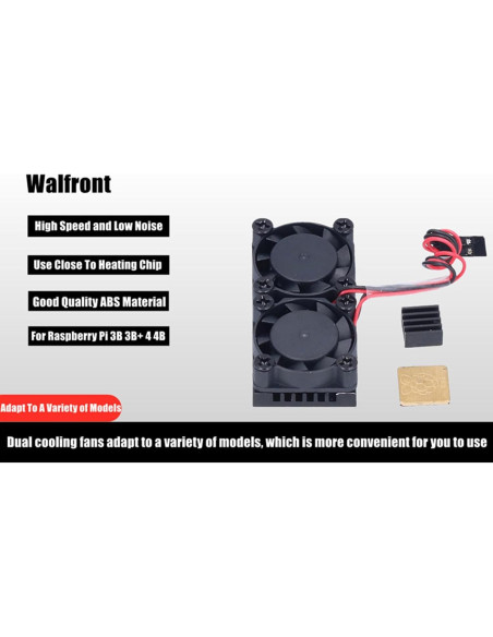 Ventilador de Refrigeración Walfront para Raspberry Pi 3B/4B - Alta Velocidad y Bajo Ruido Ventilador de Refrigeración Walfront para Raspberry Pi 3B/4B - Alta Velocidad y Bajo Ruido