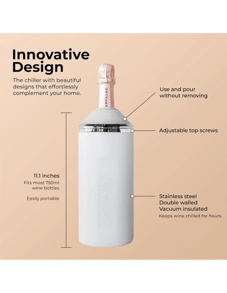 Enfriador de Botellas de Vino Vinglacé - Aislante Portátil Negro Enfriador de Botellas de Vino Vinglacé - Aislante Portátil Negro