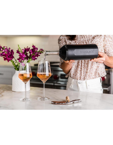 Enfriador de Botellas de Vino Vinglacé - Aislante Portátil Negro