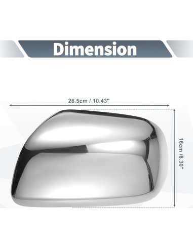 Cubiertas de Espejo Retrovisor Cromadas X AUTOHAUX para Toyota Hilux 2005-2011