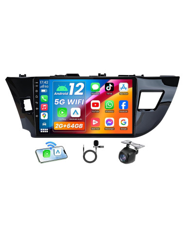 Estéreo para Toyota Corolla 2014-2016 Jerqry 64GB Bluetooth GPS
