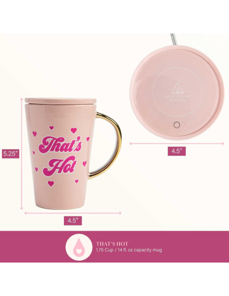 Set Calentador de Tazas Eléctrico Paris Hilton con Taza 14 oz Set Calentador de Tazas Eléctrico Paris Hilton con Taza 14 oz