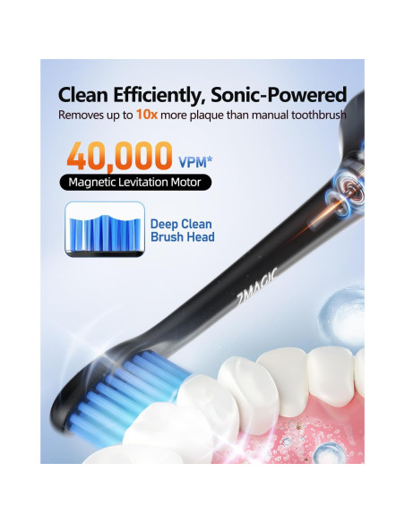 Cepillo de Dientes Eléctrico 7MAGIC D36 Negro, 5 Modos, 90 Días Uso Cepillo de Dientes Eléctrico 7MAGIC D36 Negro, 5 Modos, 90 Días Uso