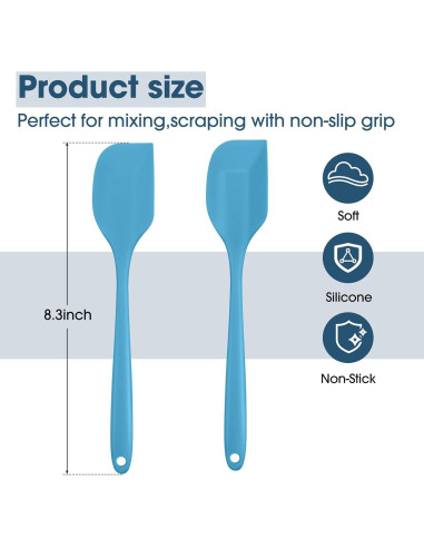 Irenare 24 Pcs Espátulas de Silicona 21 cm Resistentes al Calor