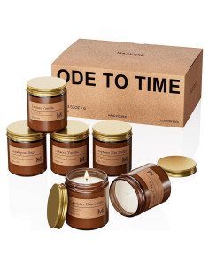 Juego de 6 Velas Aromáticas M&SENSE de Cera de Soja