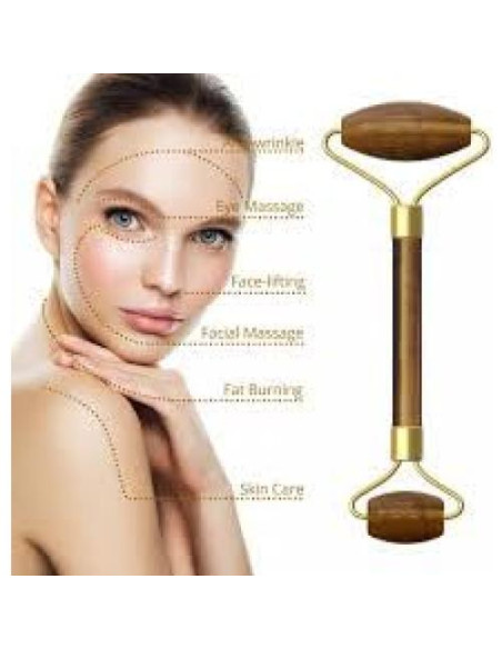 Rodillo de Masaje Facial y Gua Sha Ojo de Tigre - YAM Crystals Rodillo de Masaje Facial y Gua Sha Ojo de Tigre - YAM Crystals