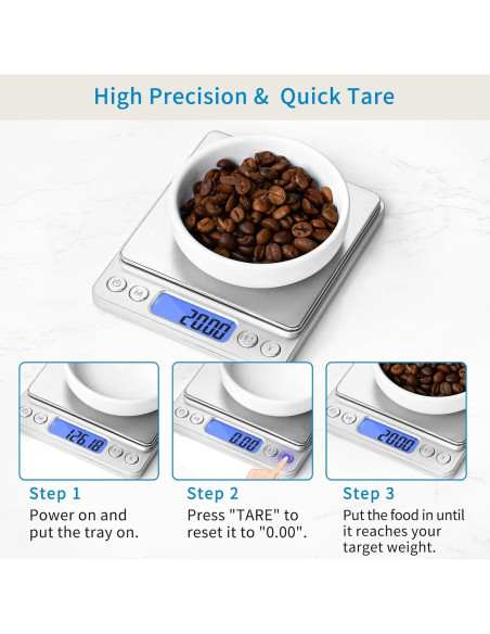 Báscula Digital de Cocina Toprime 500g 0.01g Acero Inoxidable Báscula Digital de Cocina Toprime 500g 0.01g Acero Inoxidable