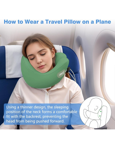 Almohada de Cuello de Viaje Jiaao KSNP0025 Espuma Viscoelástica