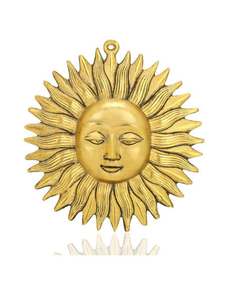 Decoración de Pared de Metal Craft Trade Sol Vastu 20cm Dorado Decoración de Pared de Metal Craft Trade Sol Vastu 20cm Dorado