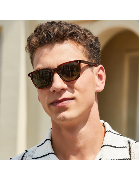 Gafas de Sol Polarizadas CARFIA para Hombres UV400 Retro Gafas de Sol Polarizadas CARFIA para Hombres UV400 Retro