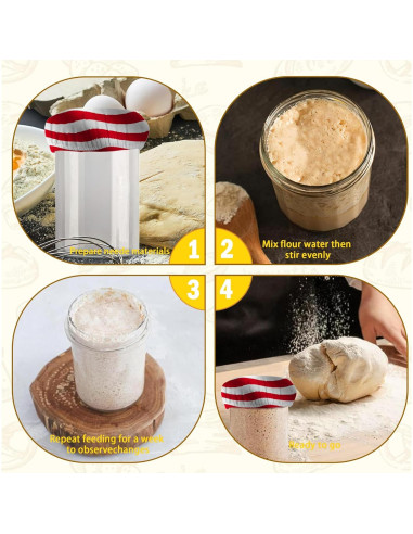 Cubiertas de Tela para Frascos de Masa Madre IGPPDO - 5 Piezas