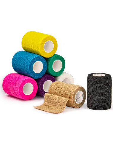 Venda Autoadhesiva JCLIFE 7.5 cm x 450 cm - 8 Rollos Colores