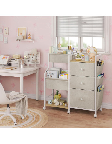 Carro Organizador de 3 Niveles Nuoex para Bebés Beige