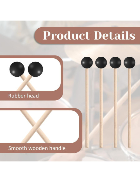 Conjunto de 4 Martillos de Percusión de Goma para Niños Conjunto de 4 Martillos de Percusión de Goma para Niños