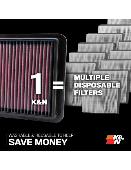 Filtro de Aire K&N Alto Flujo 33-2438 para Toyota/Lexus 2010-2024 Filtro de Aire K&N Alto Flujo 33-2438 para Toyota/Lexus 2010-2024