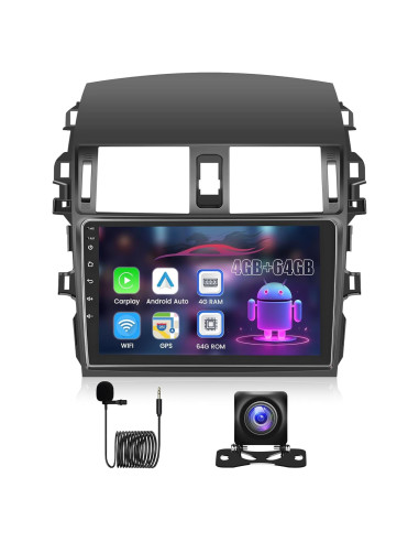 Radio Android 8 Core 4GB 64GB para Toyota Corolla 2009-2013
