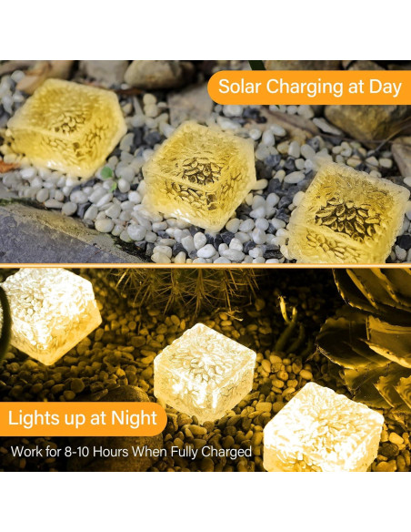 Luces de Ladrillo Solar JKIMK 3 Paquetes IP65 Jardín Luces de Ladrillo Solar JKIMK 3 Paquetes IP65 Jardín