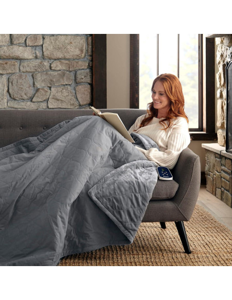 Manta Calentada Sobredimensionada Thermee Micro Flannel 157x213cm Manta Calentada Sobredimensionada Thermee Micro Flannel 157x213cm
