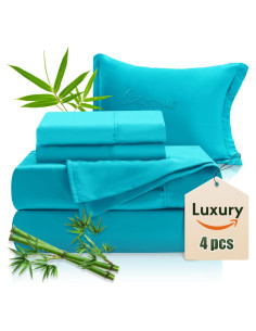 Juego de Sábanas Queen CozySmile 100% Viscosa Bambú 4 Piezas