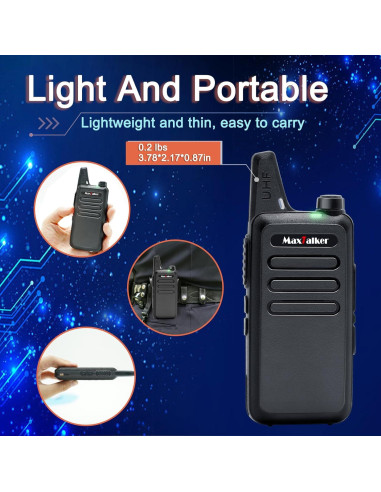 Walkie Talkies Recargables MaxTalker MT1 4 Pzs Largo Alcance