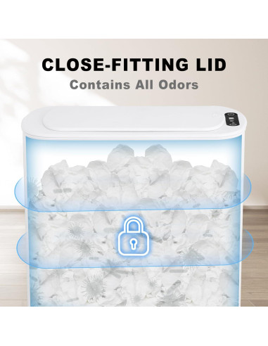 Cubo de Basura Automático Cesun 5 Galones Blanco con Sensor
