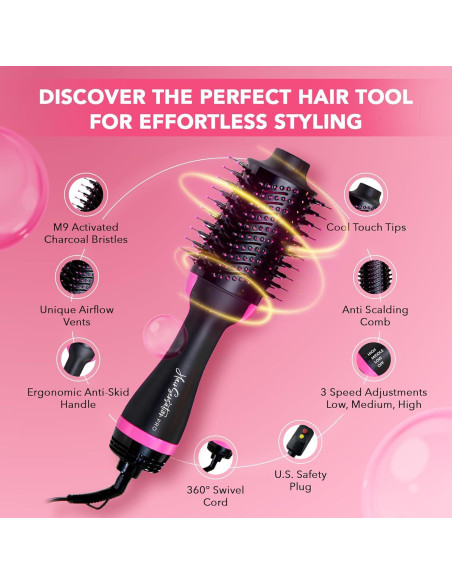 Cepillo Secador 4 en 1 Hair Sensation Pro Rosa Cerámico Cepillo Secador 4 en 1 Hair Sensation Pro Rosa Cerámico