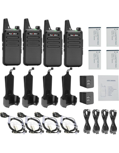 Walkie Talkies Recargables MaxTalker MT1 4 Pzs Largo Alcance