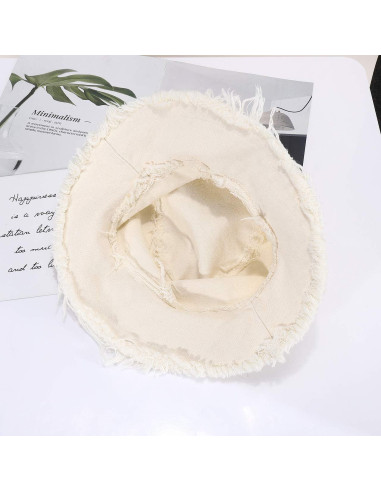 Sombrero de Sol para Mujeres Beige UPF 50+ Ala Ancha