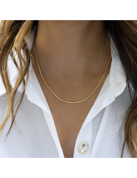 Collar Choker de Oro 14K DEARMAY Herringbone 40.64 cm Collar Choker de Oro 14K DEARMAY Herringbone 40.64 cm