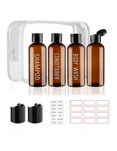 Botellas de Viaje 4 Pack Wowang 100ml Aprobadas por TSA
