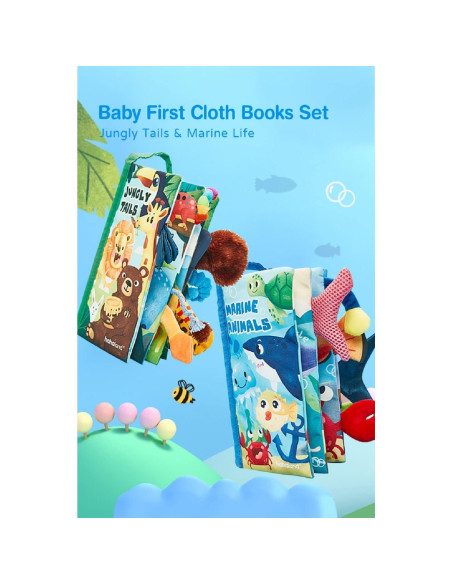 Libros Crinkle para Bebés Hahaland 0-3 Años - 2 Piezas Libros Crinkle para Bebés Hahaland 0-3 Años - 2 Piezas