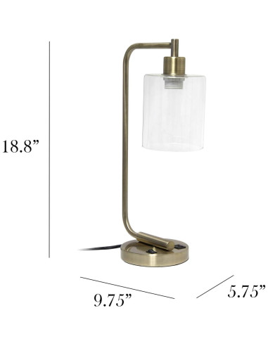 Lámpara de Escritorio Industrial Simple Designs LD1066-ABS USB