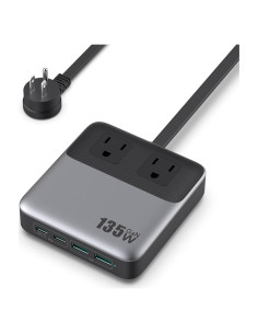 Cargador USB C 135W GaN IV 6-en-1 con Cable 1.5m