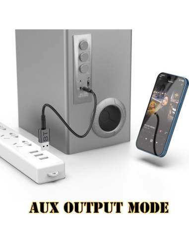 Receptor Bluetooth 2-en-1 QOFOWIN USB/AUX 5.4, 8m