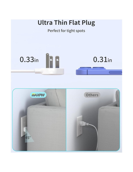 Regleta Extensora Maxpw 14 Enchufes 4 USB 6 pies Blanco Regleta Extensora Maxpw 14 Enchufes 4 USB 6 pies Blanco