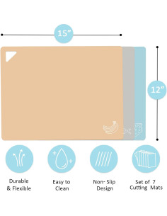 Juego de 7 Tablas de Cortar Plásticas CHEODIN Antideslizantes 2