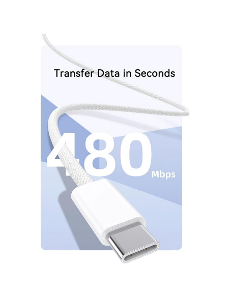 Cable USB-C trenzado 3 m Somzu 2-Pack Carga Rápida iPhone 16 Cable USB-C trenzado 3 m Somzu 2-Pack Carga Rápida iPhone 16